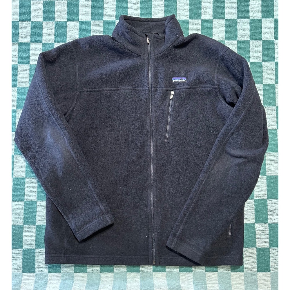Patagonia Synchilla Fleece Full‎ Zip Jacket Pockets Black Men's - Picture 1 of 7